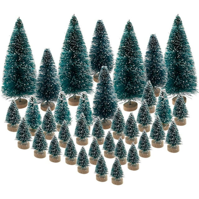 Árbol de Navidad artificial BLEBRDME en minisisal con base de madera