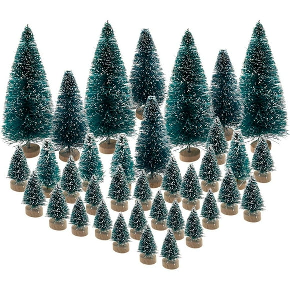 Árbol de Navidad artificial BLEBRDME en minisisal con base de madera