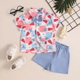 thumbnail image 2 of Toddler Boys Short Set Independence Day 4th Of July Prints T Shirt Tops Shorts Child Kids Gentleman Outfits, 2 of 6