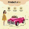 thumbnail image 6 of Track Seven 12V Kids Ride on Car, Licensed Chevrolet 3100 Pickup Electric Car with Remote Control, LED Lights, Bluetooth, Power Indicator, Storage, Kids Ride on Truck Toy for Boys Girls Age 3+, Pink, 6 of 7