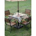 thumbnail image 3 of Outdoor Tablecloth with Umbrella Hole and Zipper, Beige Christmas Square Table Cloth 60x60 Inch Waterproof Tablecloth, Xmas Tree Snowman Bear Snowfall Plaid Picnic Table Cover for Patio Camping, 3 of 7