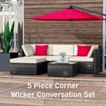 thumbnail image 4 of Hearth & Harbor 5-Piece Outdoor Furniture Sets, Wicker Sectional Patio Set, Black/Off White, 4 of 8