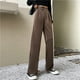 thumbnail image 5 of Pantalones de pierna ancha para mujer, pantalones de traje drapeados de cintura alta, pantalones casuales para estudiantes para mujer, 5 of 5