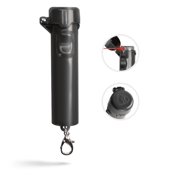 Guard Dog Security Packin' Heat, World’s Smallest Pepper Spray Self Defense for Women with Keychain Snap Clip, Push-Button Safety Cap