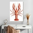thumbnail image 2 of Elephant Stock Vintage Crawfish Wall Art - Vertical Canvas Wall Art - Kitchen Wall Decor - Animal Canvas - White And Red Decor - 20" x 30", 2 of 8