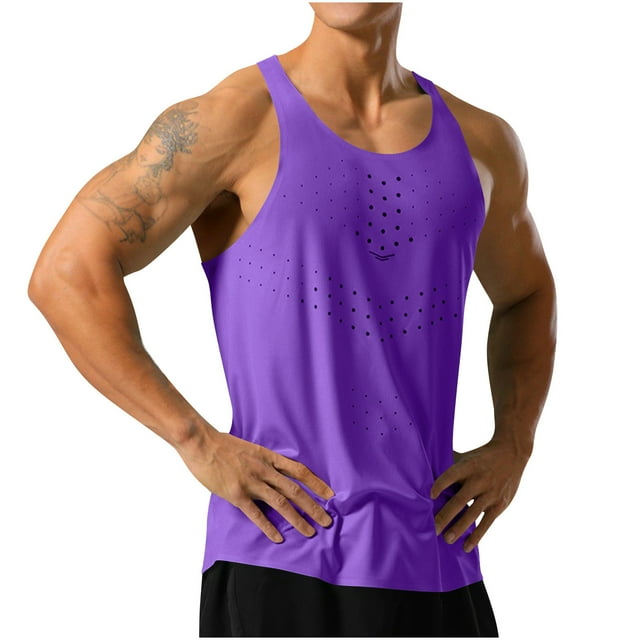 Timegard Chemises pour Hommes Col Rond Sans Manches Respirant Tee-Shirt de Course Décontracté Slim Débardeur