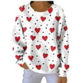 thumbnail image 2 of Craaazy Valentine's Athletic Shirts for Women Love Heart Colorful Print Loose Tops Gifts, 2 of 6