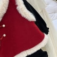 thumbnail image 3 of KAUOD Girls Chinese New Years Fleece Vest Fuzzy Cuffs Winter Sleeveless 𝗧ang Jackets Kids Plain Soft Traditional Waistcoat, 3 of 3