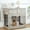 Gray-Medium, variant on TEQIN Dog Crate Furniture,39.4" W Wooden Dog Kennels for Dogs Indoor with 3 Doors and Removable Pad,2 Storage Drawers Double Doors Dog House for Small to Large Dogs
