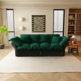 thumbnail image 4 of 74.8" Queen Pull Out Sofa Bed, 3-in-1 Convertible Sleeper Tufted Sofa with 2 Soft Pillows,Multi-Functional Velvet Loveseat Bed,Green, 4 of 20