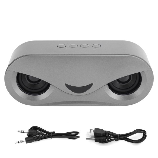 Altavoz dual Bluetooth inalámbrico portátil con altavoz estéreo bajo con luz LED para U DiscGray