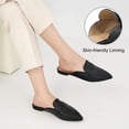 thumbnail image 4 of Ecetana Women's Pointed Toe Mules PU Leather Backless Loafer Flats Casual Slip On Shoes, 4 of 6
