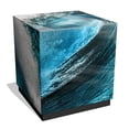 thumbnail image 4 of "Sapphire Sea" Reverse Printed Beveled Art Glass Lamp Table with Black Plinth Base, 4 of 6