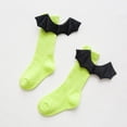 thumbnail image 2 of CAIXIA Girls Kids Ruffle Socks Uniform School Dress Bowknot Frilly Cotton Crew Socks, 2 of 5