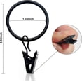 thumbnail image 2 of 40 Pieces Metal Curtain Rings with Clips Curtain Clip 32mm Inner Diameter Black, 2 of 5