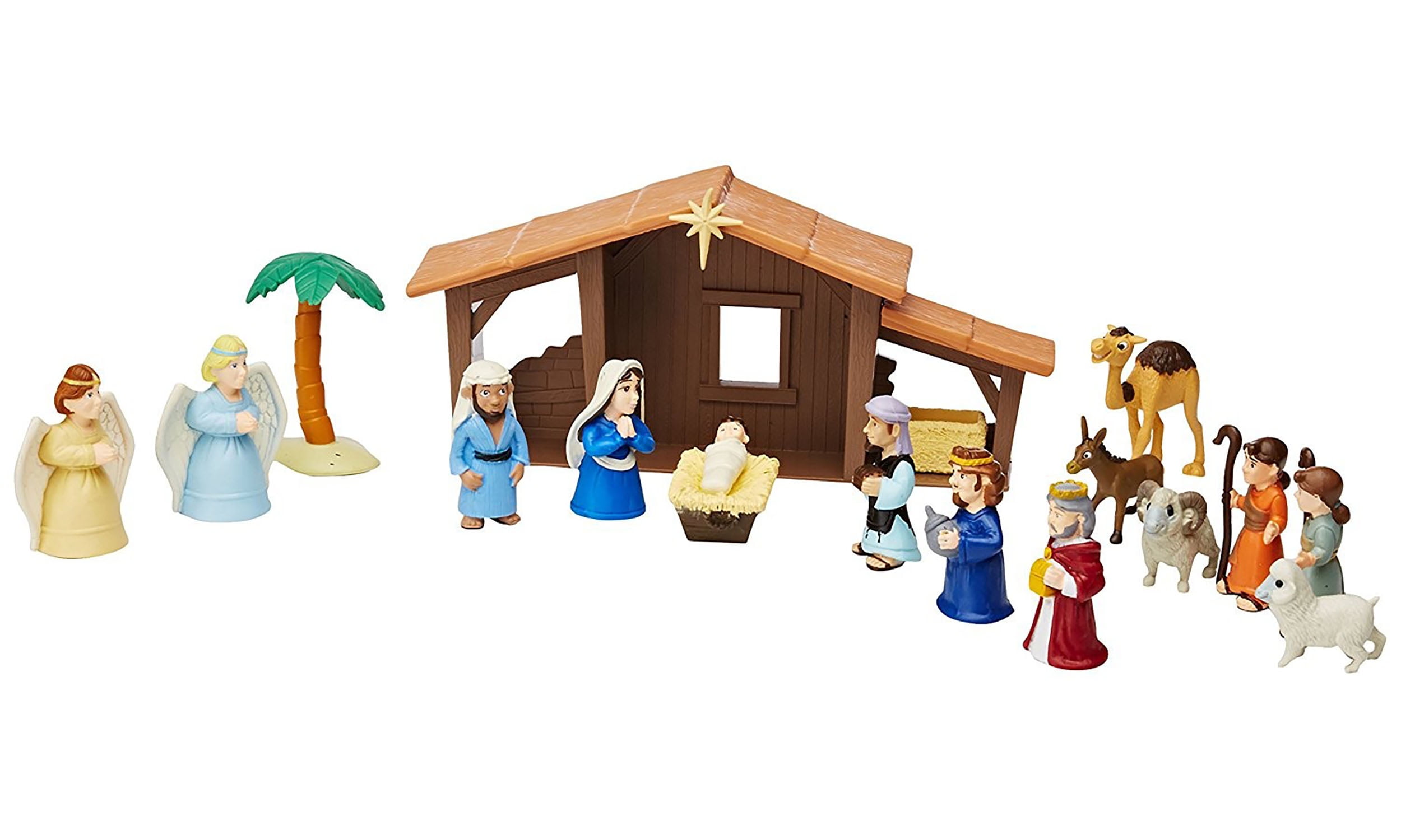 AllYourNeed 14 pieces Jesus and Friends Wood Play Set