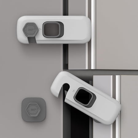 Baby Proofing Fridge Locks for Kids, 5 Pack Pet&Child Safety Refrigerator Lock for Kids,Child Proof Freezer Lock for Residential Garage Fridge or Camper RV Refrigerator, Child Fridge Door Latch, Gray