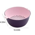 thumbnail image 3 of Double Layer Plastic Washing Basin Large Capacity Kitchen Sink Basket Dish Drying Rack Organizer for Fruits Vegetables Efficient Drainage Space Saving, UKHBMC | Purple, 3 of 9