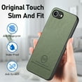 thumbnail image 6 of For iPhone 16e Case, Luxury Elegant Leather Slim Business PU Rugged Non-Slip Grip Shockproof Bumper Full Body Protective Cover Phone Case For iPhone 16e,Green, 6 of 9