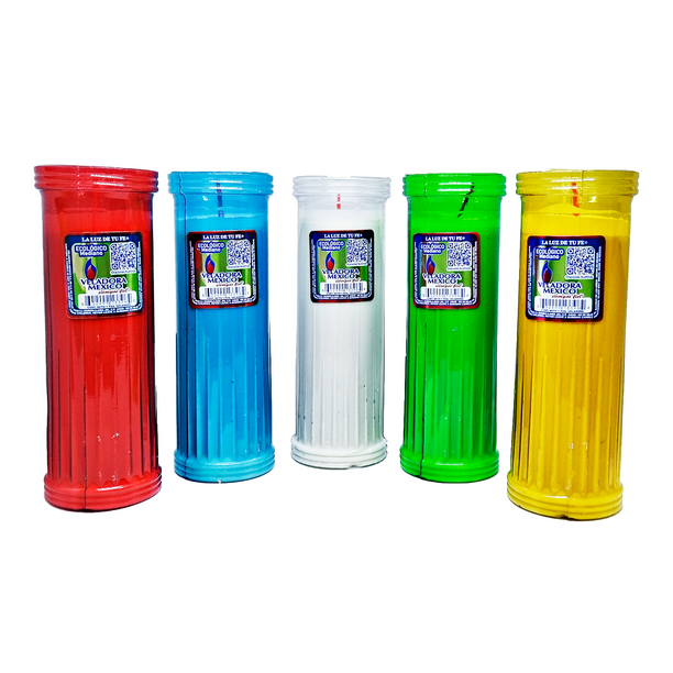 Veladora ecologica Mediana Vaso de plastico economica Blancas de parafina sin Aroma Caja completa con 12 piezas Veladora México Ecologica