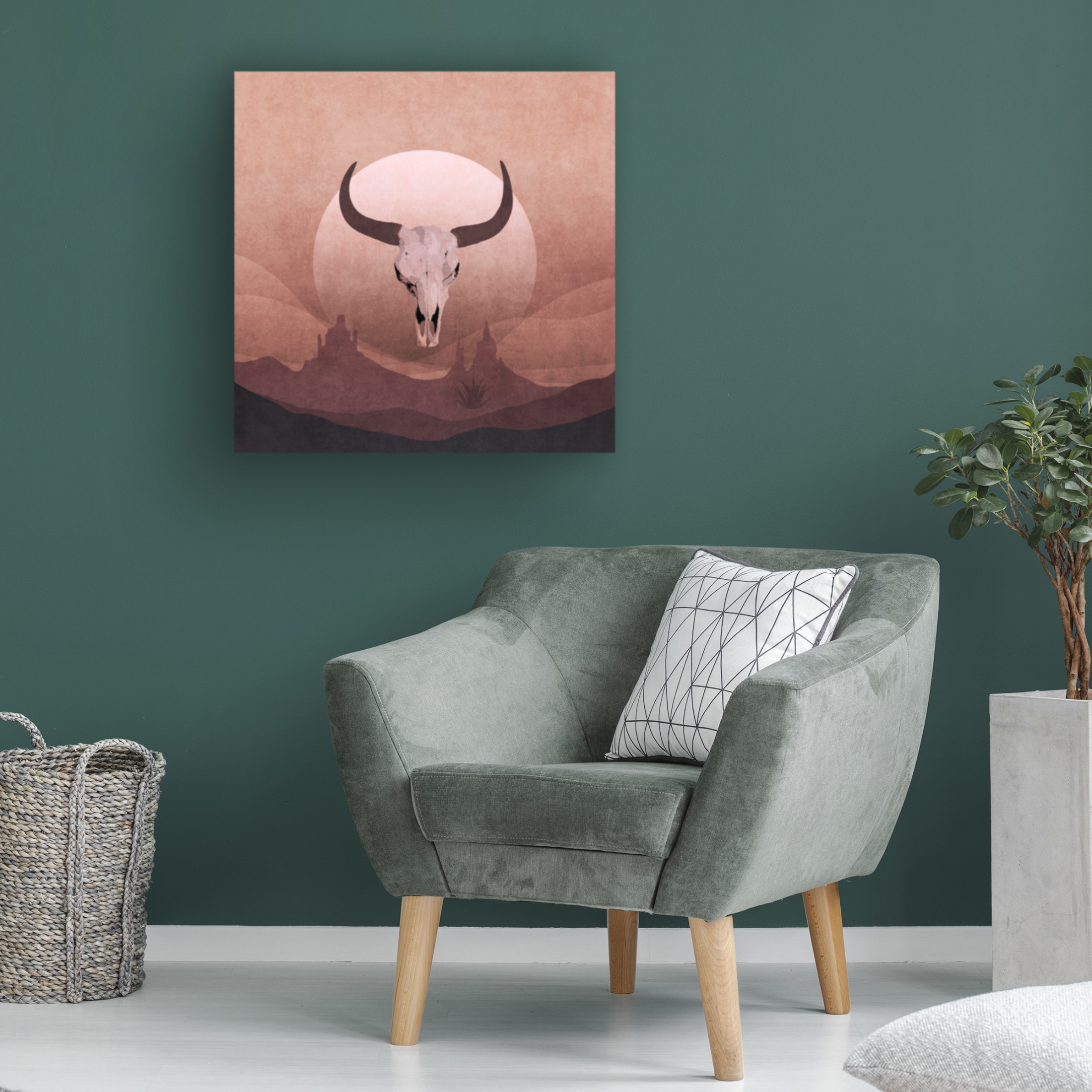 Trademark Fine Art Emel Tunaboylu  Cowboy Skull Canvas Wall Art