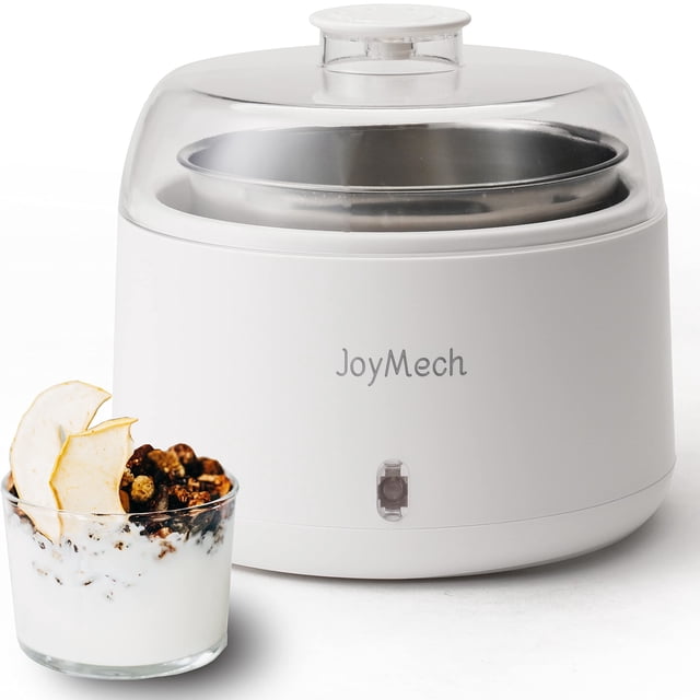 JoyMech - Máquina compacta para hacer yogur griego con control de temperatura constante, recipiente de acero inoxidable, 1 cuarto de galón para yogur orgánico en el hogar
