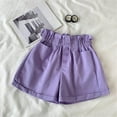 thumbnail image 3 of KAUOD Toddler Girls' Shorts Summer Elastic Waist Shorts with Pockets Kids Solid Color Casual Pull on Short Pants, 3 of 3
