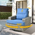 thumbnail image 3 of XIZZI Patio Furniture 9 Pieces All Weather Wicker Sectional Sofa Set Rattan Outdoor Conversation Set with Swivel Rocking Chairs for Garden, Denim Blue, 3 of 10