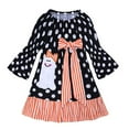 thumbnail image 2 of NOKIO Toddler Girls Fall Winter Long Sleeve Dress, Toddler Baby Girls Halloween Black Pumpkin Cute Bow Dress Party Outfits Long Sleeve Girls Dresses Kids Princess Halloween Dress, 2 of 7