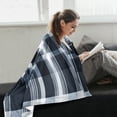 thumbnail image 6 of Black and White Stripes Throw Blanket 60" x 90" Soft and Warm Blankets for Couch Sofa and Bed, 6 of 7