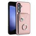 thumbnail image 2 of Wallet Case Compatible for Samsung Galaxy S23 FE with Card Holder, Rotation Finger Ring Kickstand Card Slots Case, Classic PU Leather Shockproof Magnetic Button Cover for Galaxy S23 FE, Pink, 2 of 7