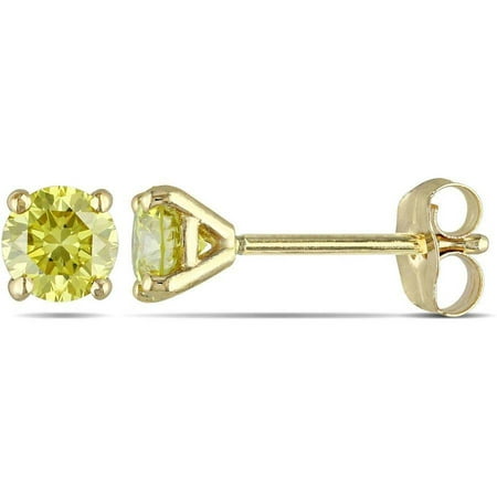 1/2 Carat T.W. Yellow Diamond 14kt Yellow Gold Stud Earrings