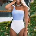 thumbnail image 2 of Gibobby Trajes de Natación para Mujer Traje de baño Bloque de baño Color Traje de mujer Bowknot Traje de baño de una pieza Hombro Un traje de baño Tankin(Azul celeste,M), 2 of 5