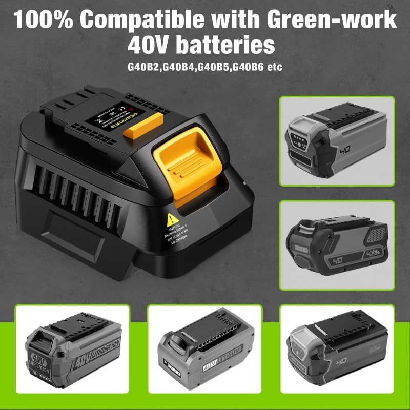 For Green*works 40V Battery Adapter Compatible with For Mil*wau*kee 18V Battery Cordless Power Tools