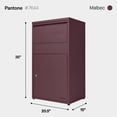 thumbnail image 6 of Adoorn Package Delivery Boxes for Outside, Large 36 x 20.5 x 15 (HxWxD) Security Package Box, Free Standing Anti-Theft Parcel Drop Box - Malbec, 6 of 9