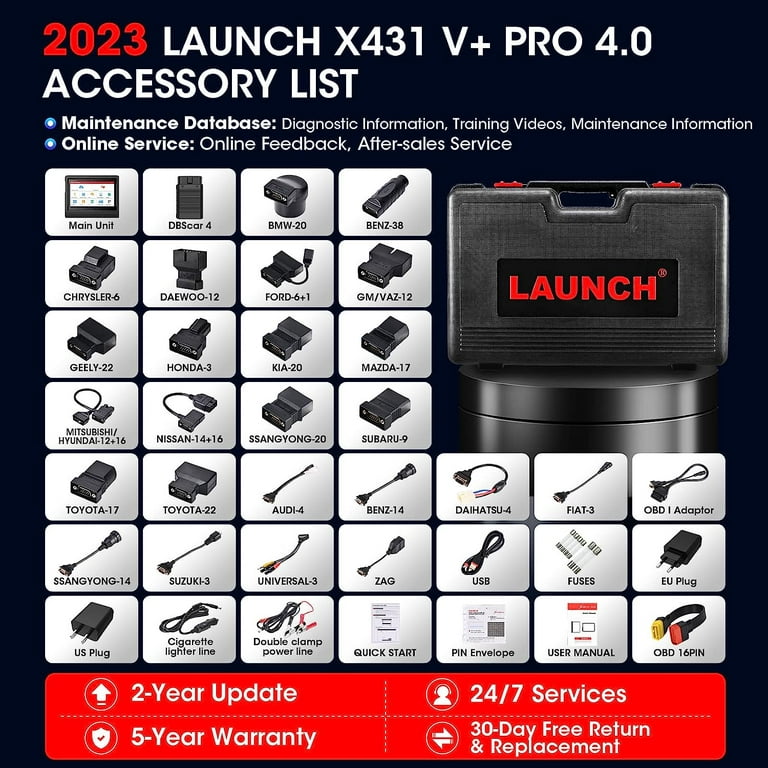 LAUNCH X431 V+ PRO 4.0 HDIII Heavy Duty Truck Scanner,Diesel&Gasoline  Bidirectional Scan Tool,OEM All System Scanner for 170+ Car Brand,Key