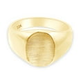 thumbnail image 3 of AFFY Men's Signet Band Ring Brush Finished On Top 10k Yellow Gold, Ring Size-13, 3 of 4