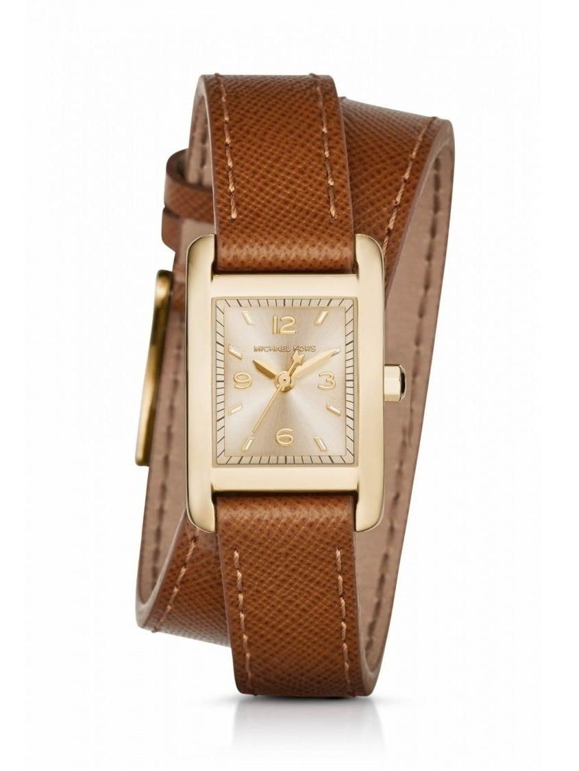 Taylor Gold-Tone and Leather Wrap Watch 