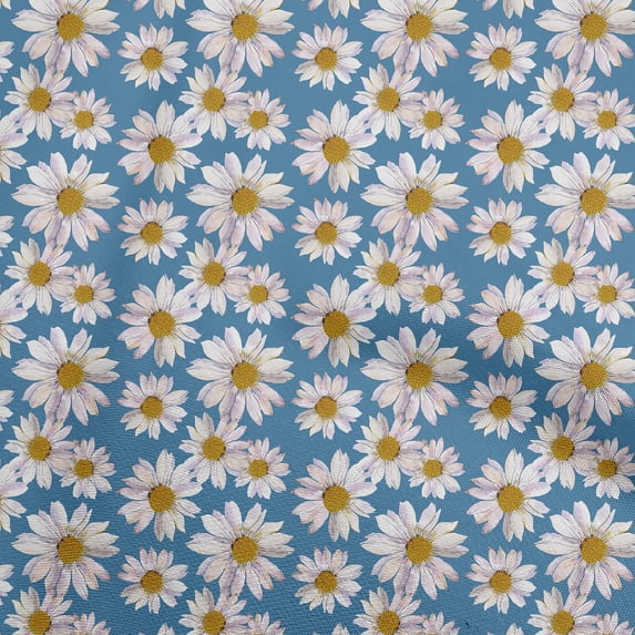 oneOone Cotton Cambric Blue Fabric Floral Diy Clothing Quilting Fabric Print Fabric By Yard 42 Inch Wide