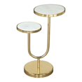 thumbnail image 1 of ZUO Table d'Appoint Moderne en Fer et Marbre Blanc et Or, 1 of 1