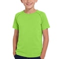thumbnail image 2 of Amidoa Girls Short Sleeve Crewneck Summer Solid Color T Shirts Kids Casual Tops Green Size 5T, 2 of 8