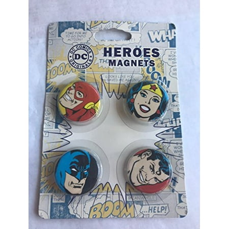 Hero Magnets DC Comics Superman Wonder Woman Batman abd Flash