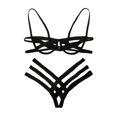 thumbnail image 5 of Conjunto de lencería con arnés Bondage para mujer, conjuntos de sujetador calado elástico, sujetador de jaula sin copas negro, Tanga, ropa interior íntima Sexy exótica, 5 of 5