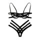 thumbnail image 5 of Conjunto de lencería con arnés Bondage para mujer, conjuntos de sujetador calado elástico, sujetador de jaula sin copas negro, Tanga, ropa interior íntima Sexy exótica, 5 of 5