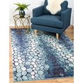 thumbnail image 1 of Unique Loom Estrella Collection Tapis Moderne Abstrait, 7 x 10 Pieds, Bleu/beige, 1 of 5