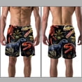 thumbnail image 3 of luoweisi Men's Beach Shorts Quick Dry Swim Trunks with Mesh Lining Cartoon Dinosaur L, 3 of 5