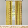 thumbnail image 2 of Ambesonne Ethnic Curtains, Whimsical Ornament Shapes, Pair of 28"x63", Earth Yellow Dark Peach, 2 of 4