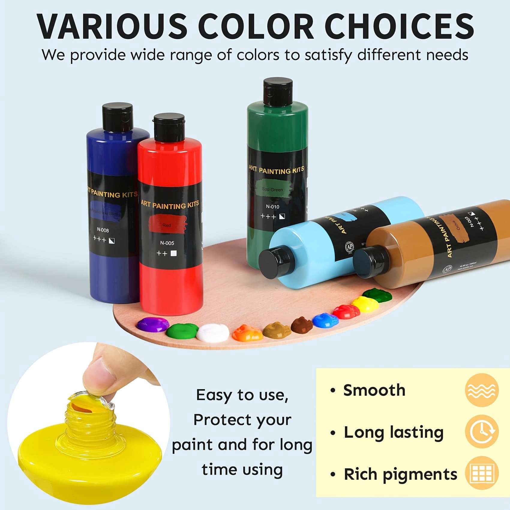 18 Colors (250 ML/Bottle), Painting Art Supplies, Art Supplies For Painting Canvas, Ceramic & Fabric, Lasting Quality For Beginners & Professional Artist, Christmas