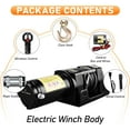 thumbnail image 3 of Ktaxon 5500lb Electric Winch with Synthetic Rope, 12V DC ATV UTV Winch with Both Wireless Handheld Remote and Corded Control, IP67 Waterproof Portable Power Winch for Off-Road Recovery, Towing, Boat, 3 of 9