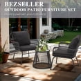 thumbnail image 4 of Bezseller 3-Piece Outdoor Wicker Furniture Set, Patio Conversation Set, Black, 4 of 7